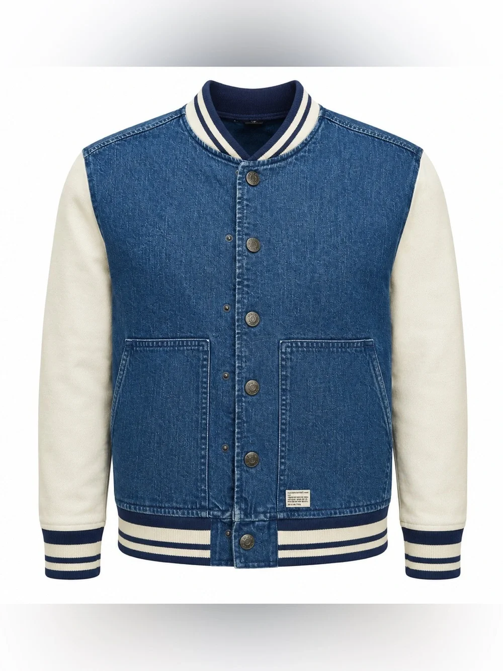 Crewcuts J.Crew Denim Varsity Jacket Boys Large 10-11